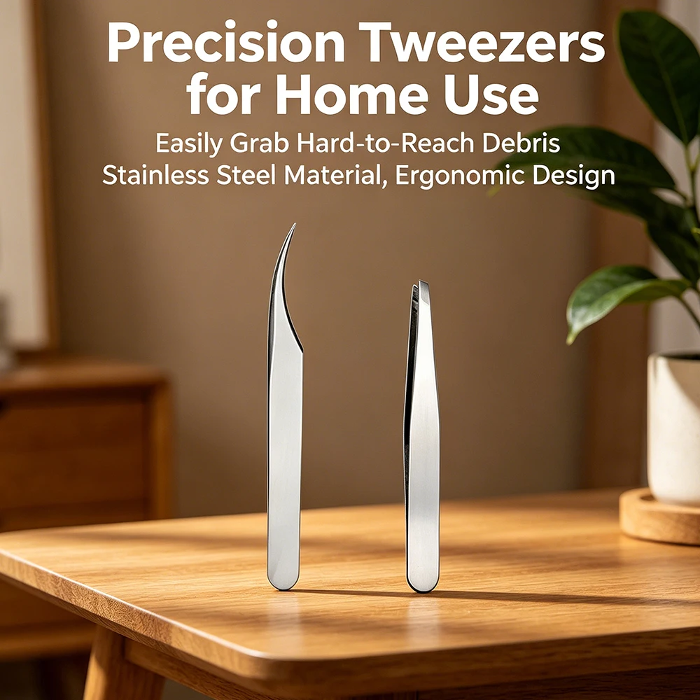 Curved Stainless Steel Tweezers Anti-Rust Household Tool for Furniture Arrangement Craft Jewelry Making Plant Care and Daily Use