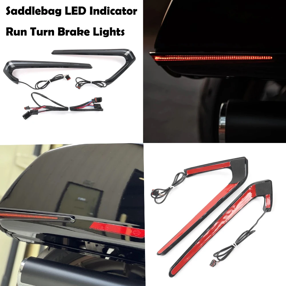 Motorcycle Smoke Tracer Rear Saddlebag LED Turn/Brake Lights FOR Harley SOFTAIL LOW RIDER ST FXLRST El Diablo FXRST SPORT GLIDE