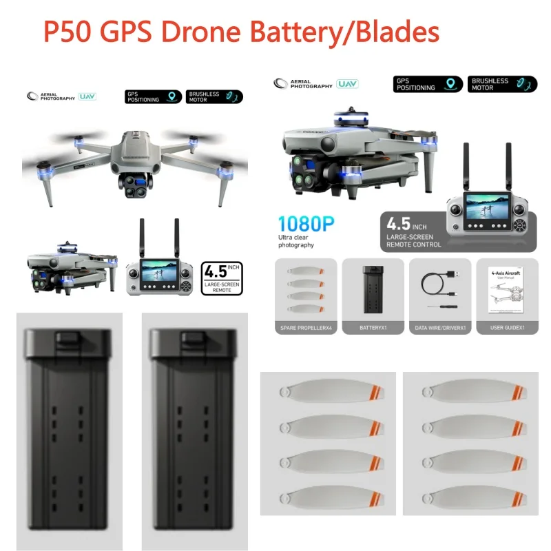 3.7V 2700mah Battery For P50 GPS Drone Battery /Propeller P50 GPS Drone Battery Blades P50 Dron Blades P50 GPS RC Dron Battery
