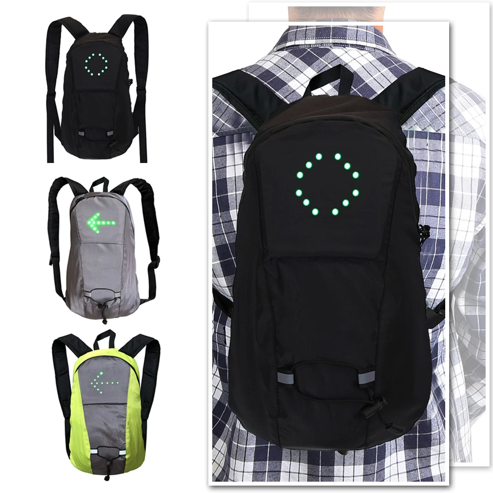 15L Wireless Cycling Vest LED Turn Signal Light Cycling Backpack MTB Bike Bag Safety Reflective Warning Electric Scooter Vest