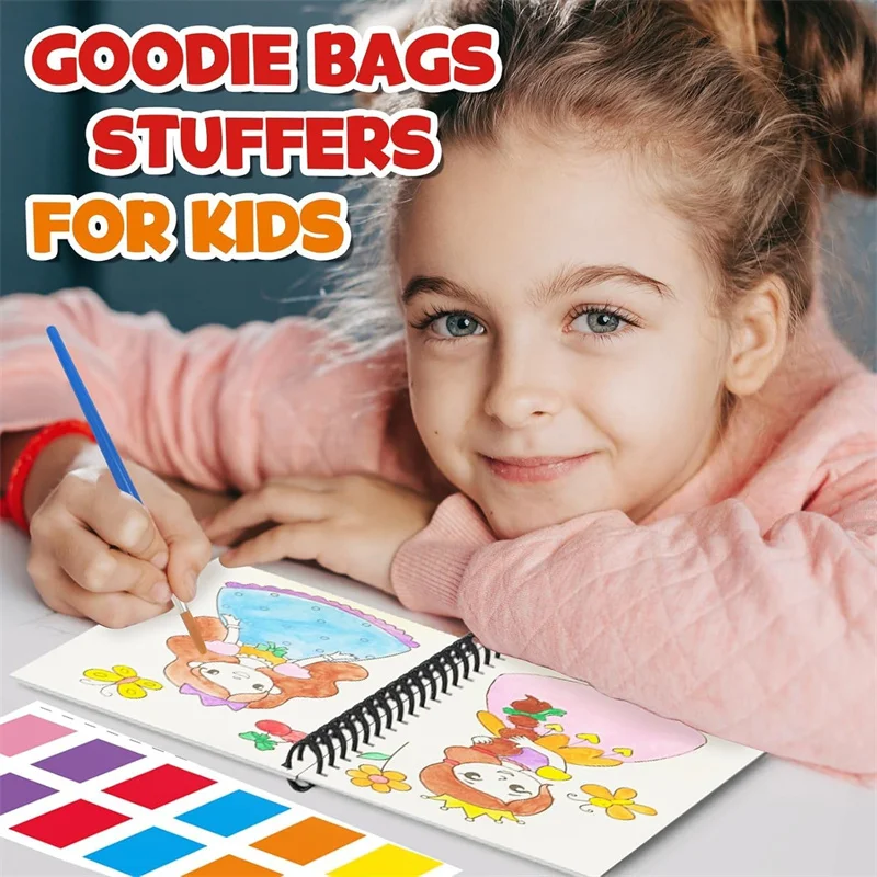 24er-Pack Aquarell-Malbücher für Kinder – englische Malbücher mit Farbe, Tier- und Prinzessinnen-Themen