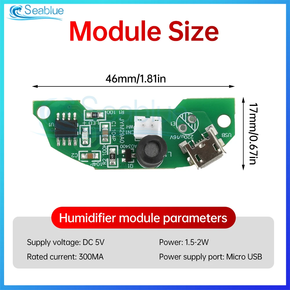 Humidifier Portable Fogger Atomization Big Mist Sprayer Motherboard Mini 5V New Kits Film Oscillating Mist Maker Micro USB