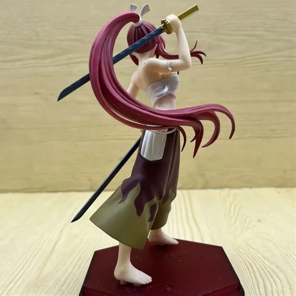 Erza Scarlet Figure 17cm Demon Blade Red Sakura Non PVC Action Figure Amine Birthday Gift Collectible Figurine