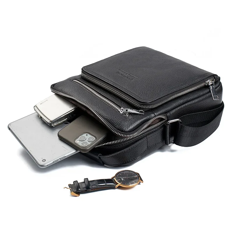 Men's Leather Handbags Cowhide Messenger Bag Shoulder Men Ipad Business Bags Medium Briefcase Handbag Small Crossbody Bag