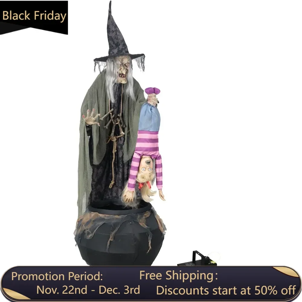 Animated Stew Brew Witch w/Fog Machine Party Decoration Halloween Prop