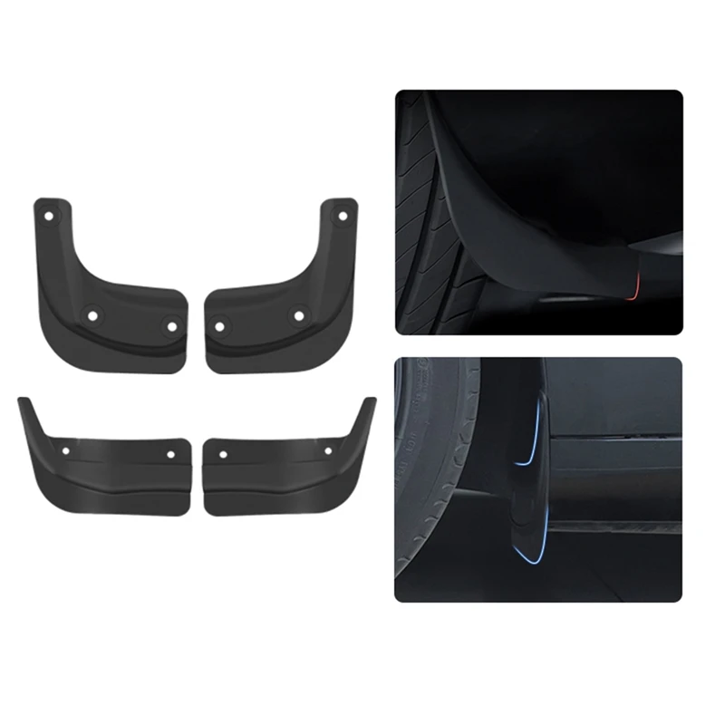 Black Fender TPE Fender For Tesla New Model 3+ Front Rear Wheel Fender Splash Guards Official Mud Guard For Model3 Car 2024