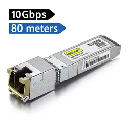 Módulo transceptor 10GBase-T SFP +, RJ-45 A SFP + CAT.6a, Compatible con Cisco Ubiquiti UniFi 80M