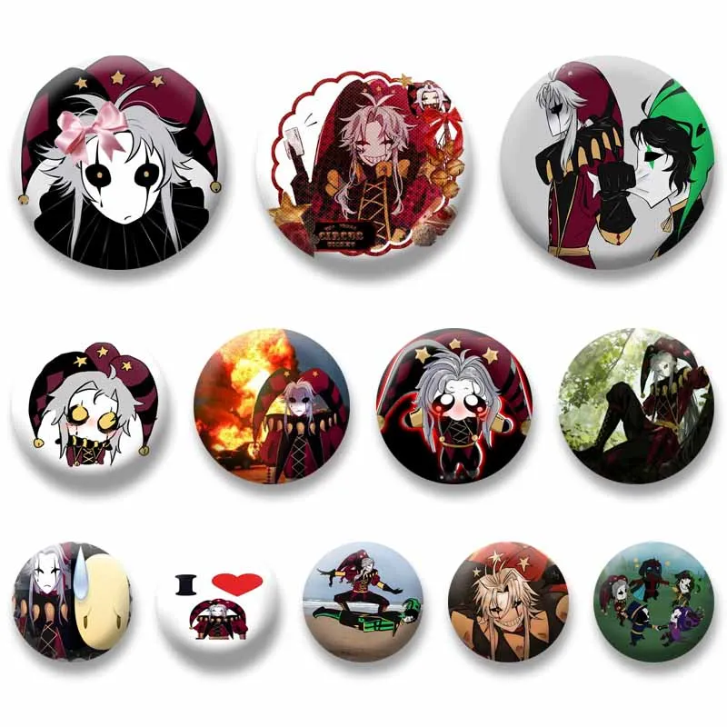 The Freakcircus Pierrot Cartoon Enamel Pins Anime Game Character Brooches for Backpack Accessories Snap-in Badges Jewelry Gifts