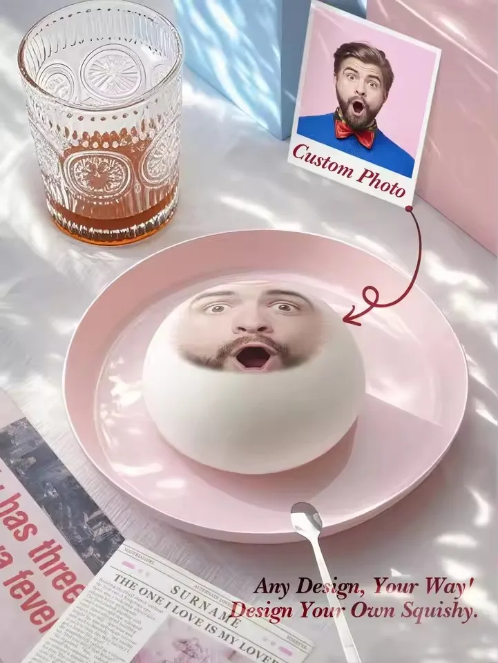 Custom Photo Face Stress Relief Ball Personalized Picture Squishy Toy Funny Gift Soft Squeeze Ball Anxiety Relief Prank Present
