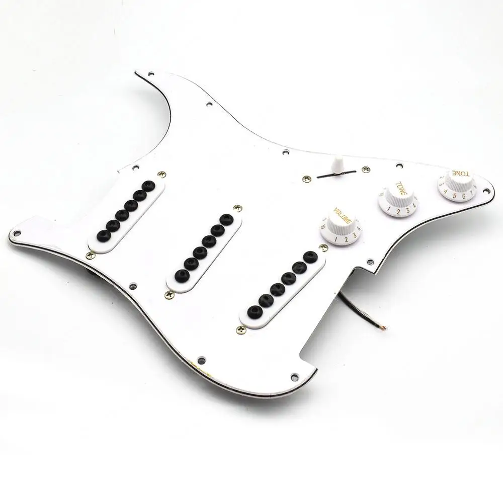 لفائف واحدة SSS التقاطات الغيتار الكهربائي بيكجوارد محملة مسبقا 11 حفرة الأحمر/الأبيض اللؤلؤ الأبيض لاقط الغيتار للاختيار #5
