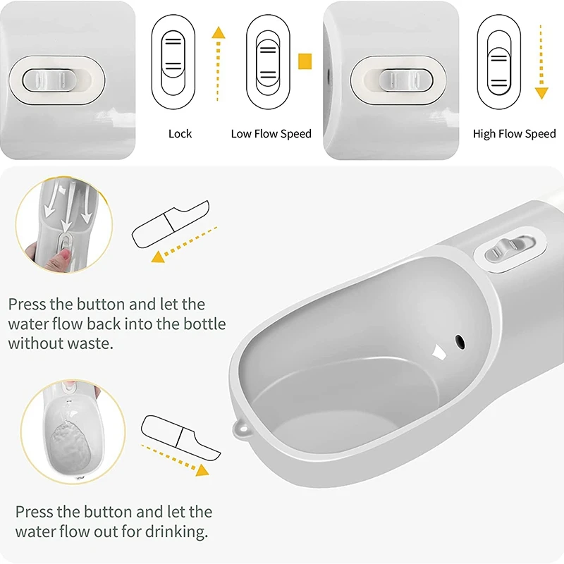 ABNL Water Bottle For Walking Portable Dog Water Dispenser Multifunctional And Detachable Design Combo Food Container