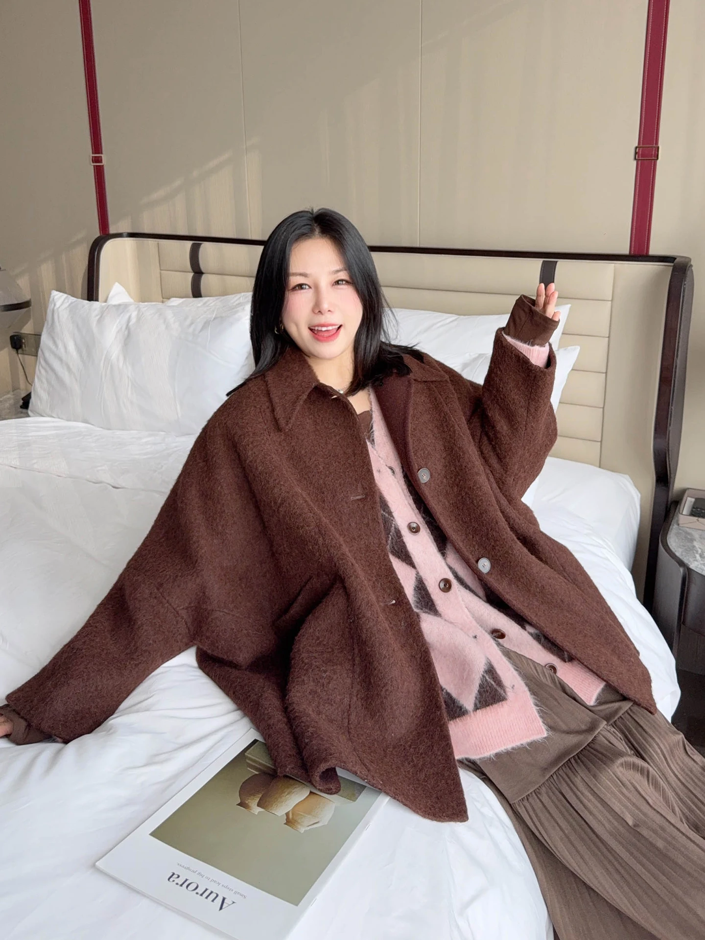 

Шерстяное двустороннее пальто VOGANA, большой размер, женское, средней длины, высококачественное, из верблюжьей и суринской шерсти, зимнее