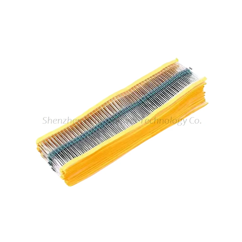 Metal o resistor do filme, 0.25W, 1 W, 4W, 1, 1,2, 1,5, 10, 12, 15, 100, 120, 150 ohms, R K, 1%, 1R, 1R, 1R2, 1R5, 10R, 12R, 100R, 1K, 10K, 100K, 0.1R-1M, 100 PCes, 100 PCes