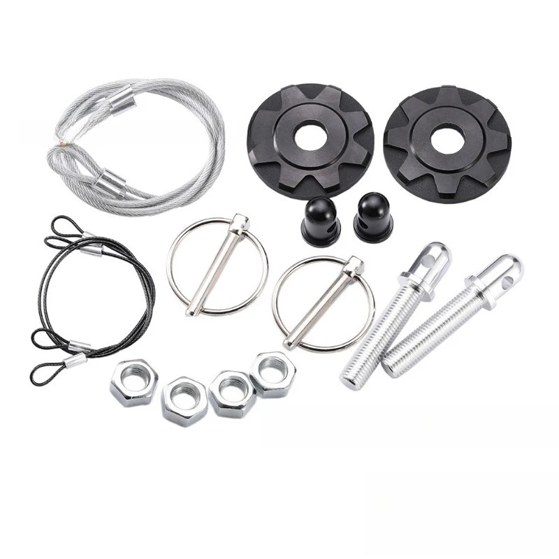 Universal Modified Exterior Accessories Pull Wire Cover Lock Hood Lock Aluminum Alloy CNC Cover Lock