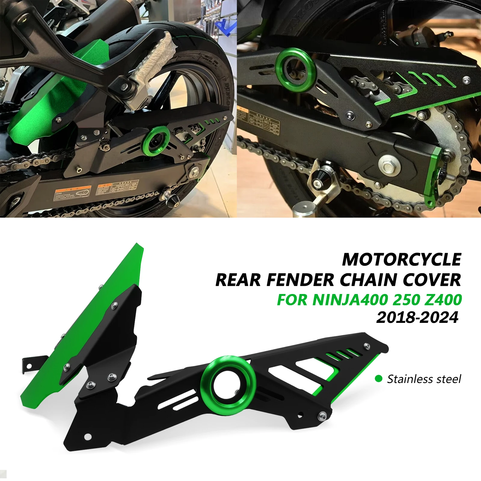

Чехол для мотоциклетной цепи, защитный кожух, задний брызговик, чехол для Ninja400 Ninja 400 NINJA 250 Z400 2018-2023 2024