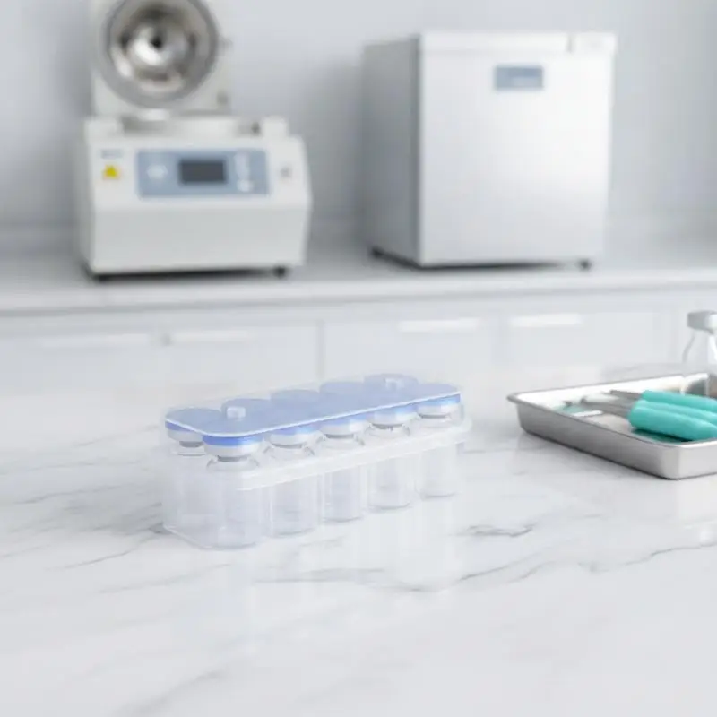 Peptide Storage Box Dustproof Portable Vial Organizer Fits 3/5/7/10/20ml Vials for Lab Personal Daily Use 1 Piece