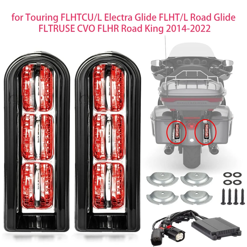 

Rear Saddlebag Accent LED Light Insert Filler Support for Touring FLHTCU/L Electra Glide FLHT/L Road Glide Road King 2014-2022