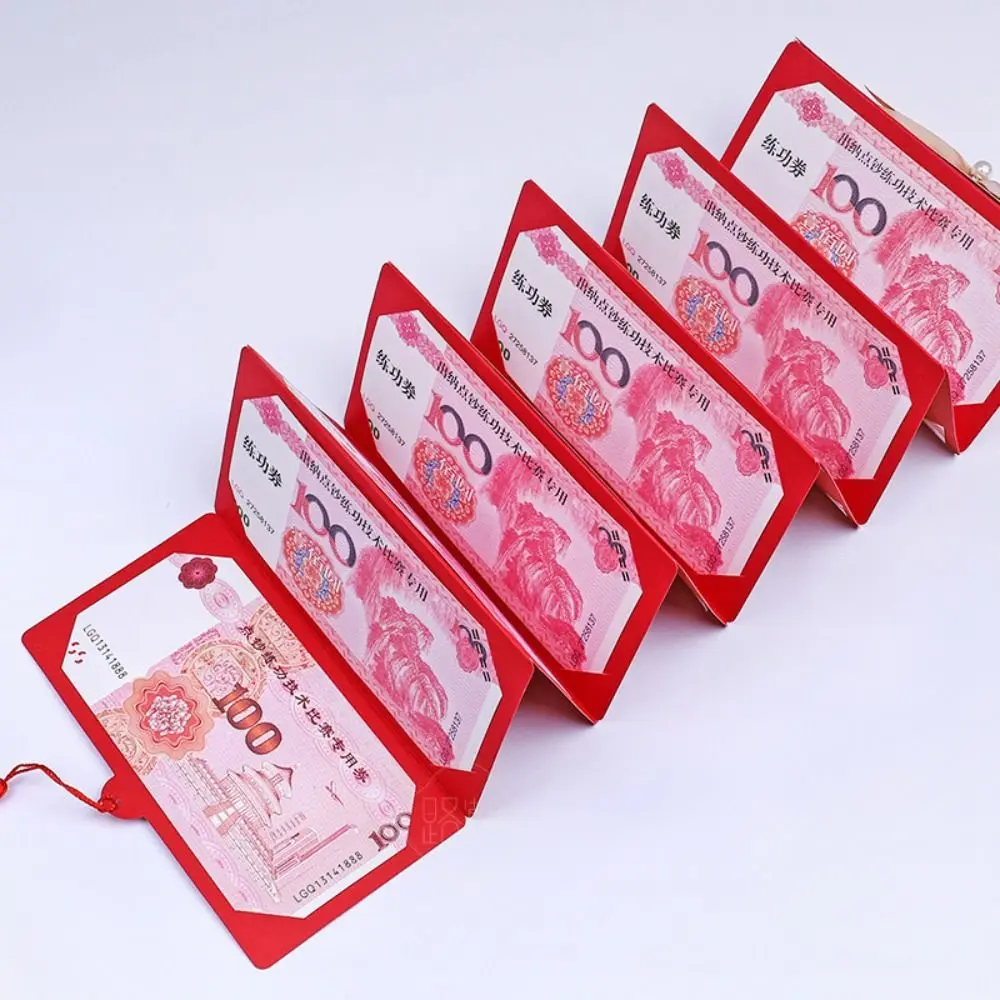 2pcs Creative Foldable Folding Red Envelopes Stretch Style Tassel Red Packet with Bow Knot Hot Stamping Lucky Money Bag Gift