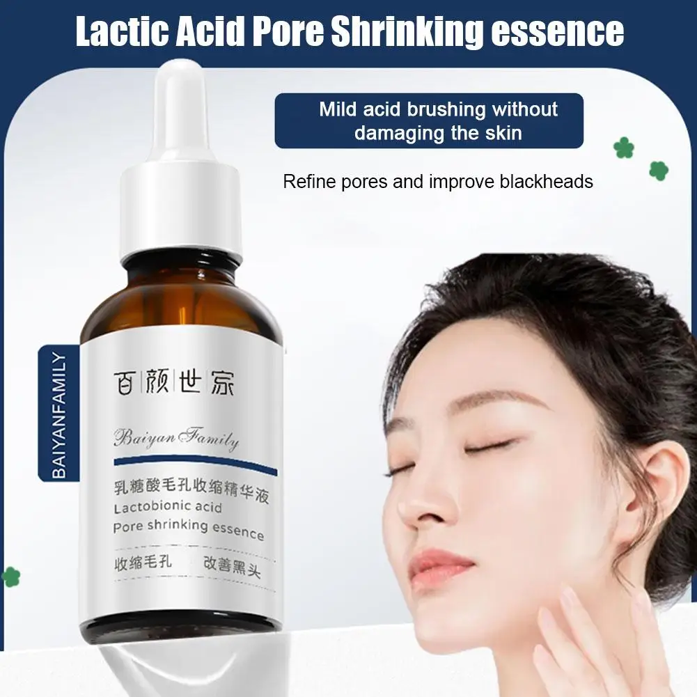 Pore Shrink Face Serum Hyaluronic Acid Moisturizing Facial Smooth Firm Nourish Repair Care Essence Pores Skin P2H4