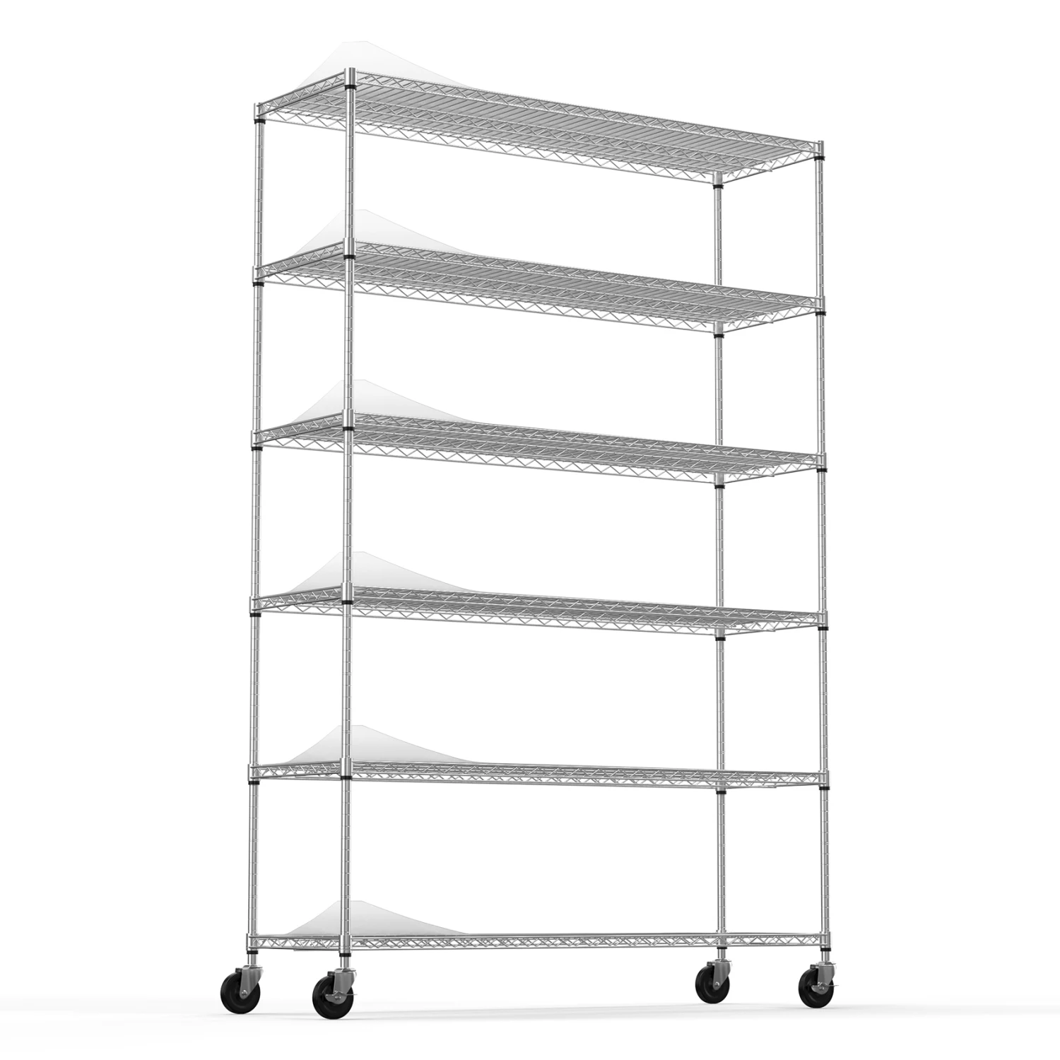 

6 Tier Wire Shelving Unit, 6000 LBS NSF Height Adjustable Garage Storage Shelves with Wheels