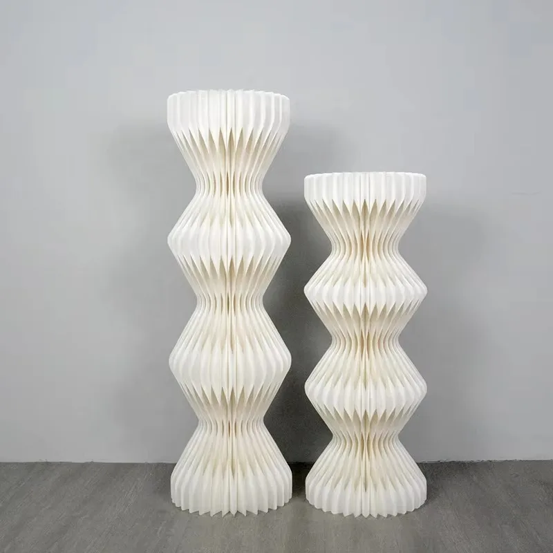 Folding pillar flower stand, white wedding flower decoration, road lead, with acrylic cover, used for wedding background