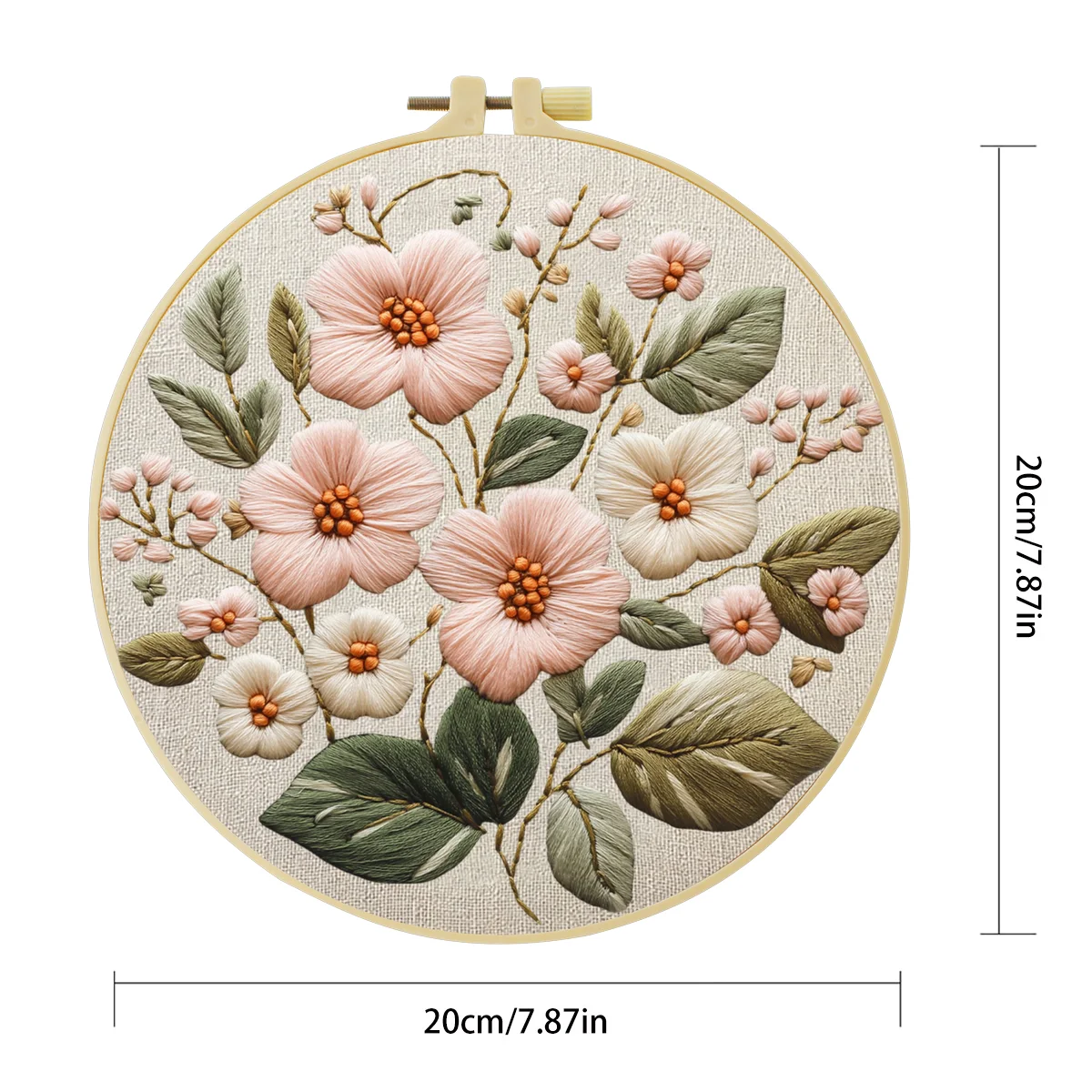 1 Stück 20X20CM/15X15CM 7,87/6,3 Zoll Blumen-Stickerei-Starter-Kit DIY-Kit DIY-Stickerei-Set Handarbeiten Heimdekoration Malerei – Detail 4