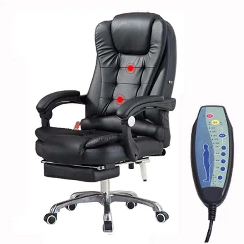 Soft ergonomic office furniture executive recliner boss chairs luxury black PU leather office chair with massage office chair