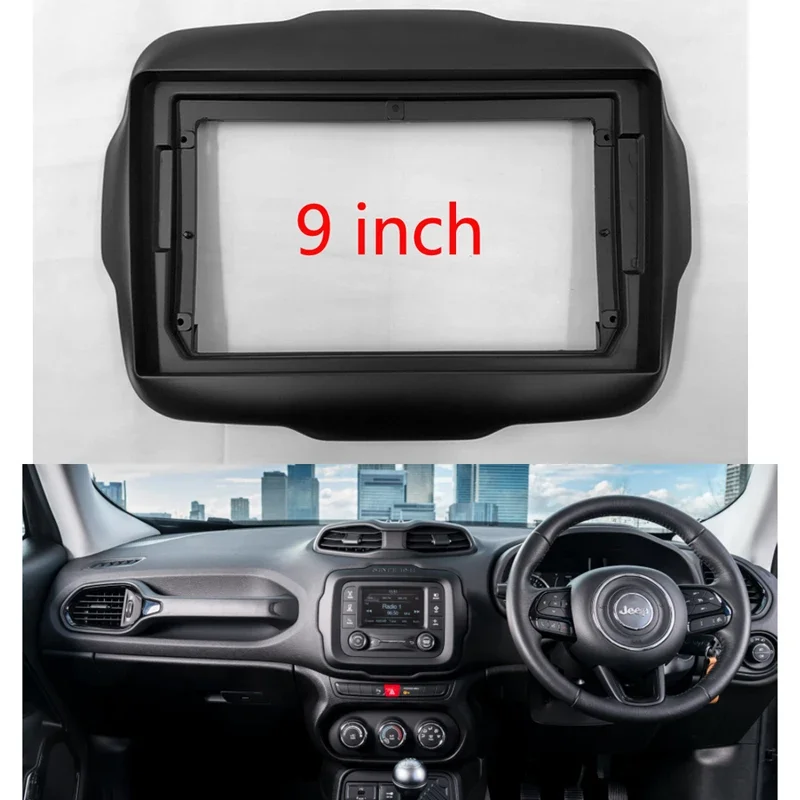 Universal Car Radio Plastic Fascia Frame for JEEP Renegade 2016~2020 car panel Installation DVD GPS Mp5 ABS+PC Dash Mount Kit