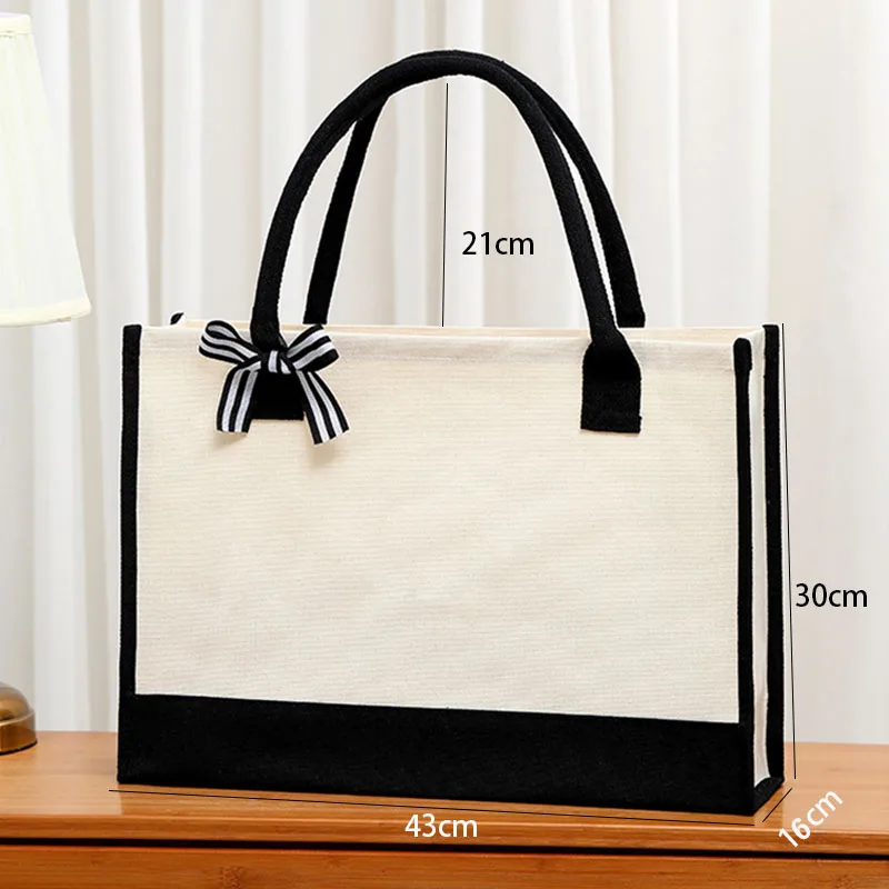 Canvas Totes bag Fashion Canvas Tote Portable Beach Shoulder Shopping Casual Beach Bag Large Capacity Handbag