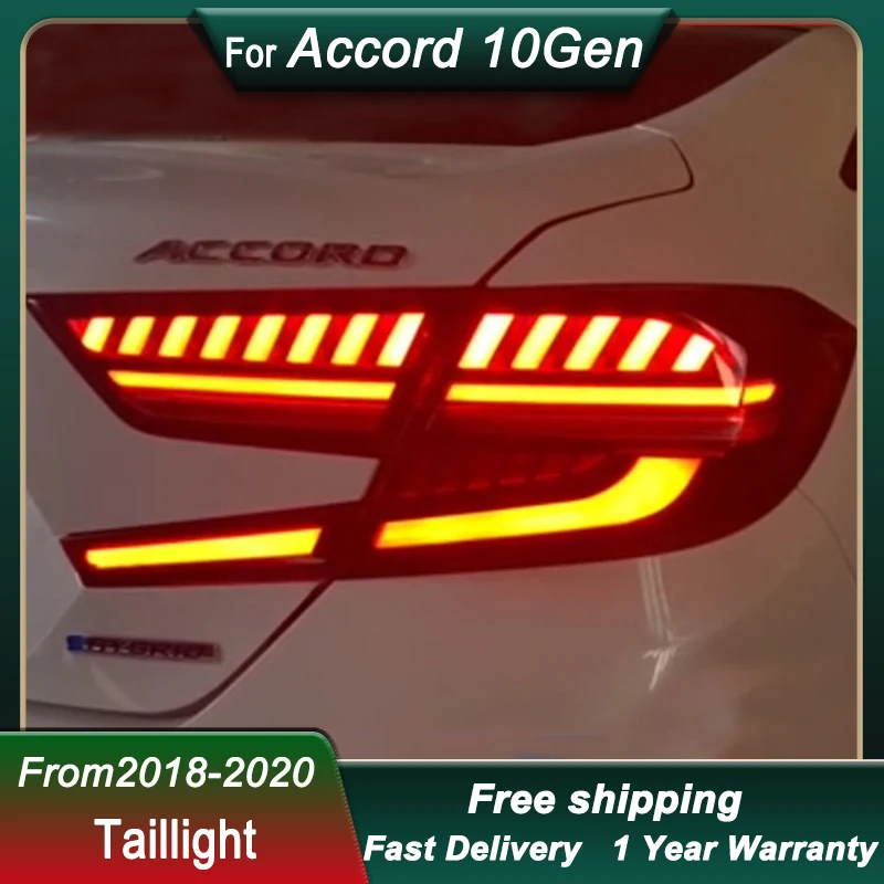 Car Tail Lights For Honda Accord 10Gen 18-21 modify LED Brake Reverse Tail Lamp Dynamic Signal Light  Light Tail Lamp Assembly