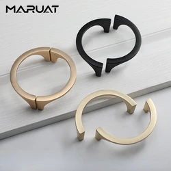 Zinc Alloy Golden Black Semi-circular Handle Cupboard Cabinet Door Wine Cabinet Shoe Box Handle Furniture Door Handle