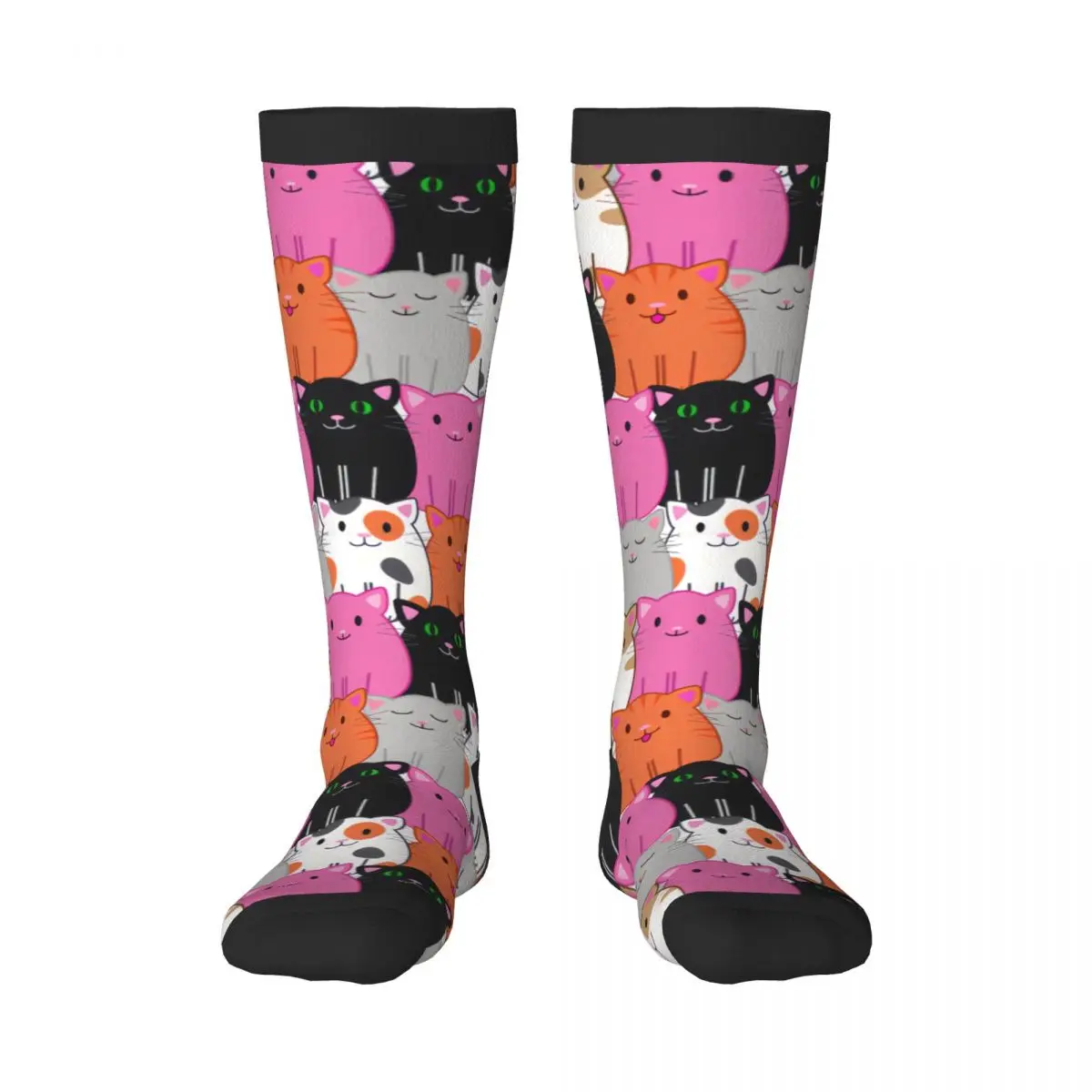 

1 Pack Funny Cartoon Cats Over-knee Long Socks Middle High School Socks