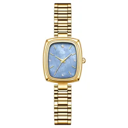 New Gold Watch Women Light Luxury Brand Waterproof Simple Retro Steel Strip Female Student Temperament Fashion Quartz Wristwatch