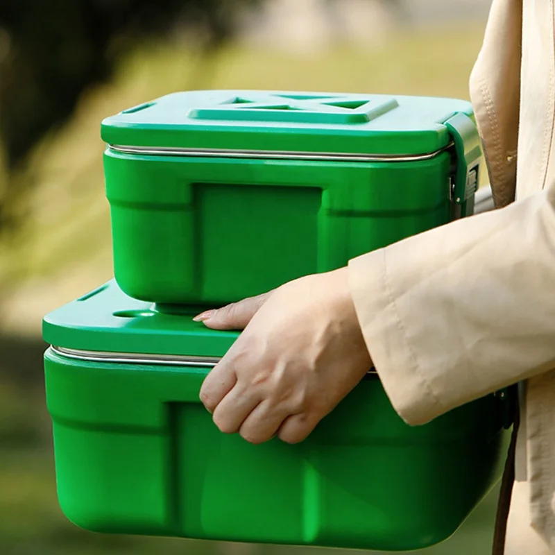 Hot Selling Thermos Bucket Insulated Portable Cooler Box Stainless Steel Keep Fresh Bucket Set With Lock
