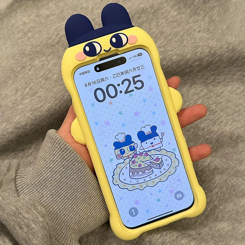 Nueva criatura japonesa bonita 3D Arco Iris flor conejo Tuoma Ge Zi funda de teléfono para iPhone 17 ProMax 16 15 14 13 funda de silicona suave