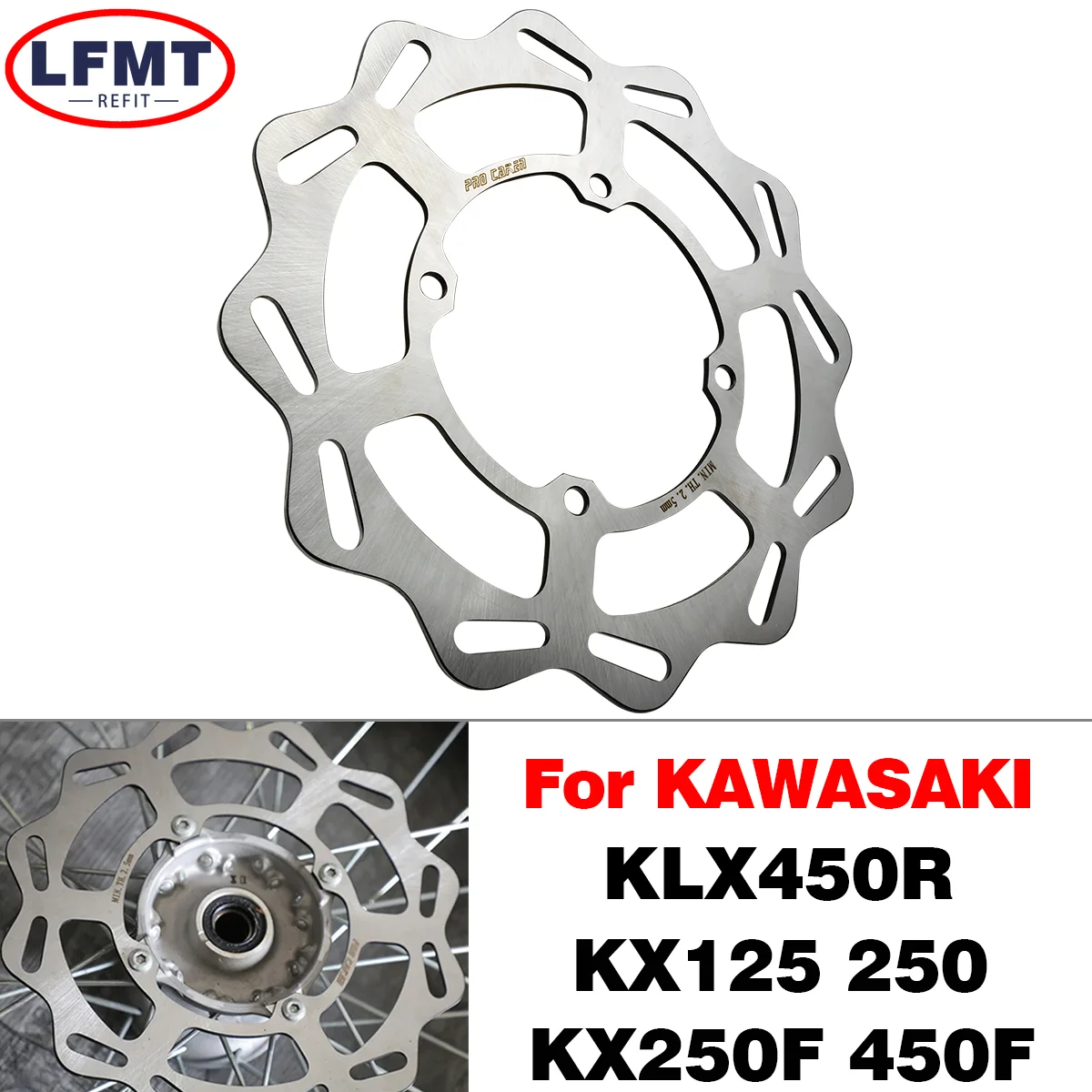 

For Kawasaki KX KLX KX125 KX250 KX250F KX450F KLX450R Motocross Accessories Motorcycle 270mm 240mm Front Rear Brake Disc Rotor