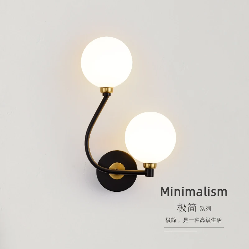 Light luxury bedside wall lamp Bedroom lamp American simple modern living room background  special bright staircase aisle