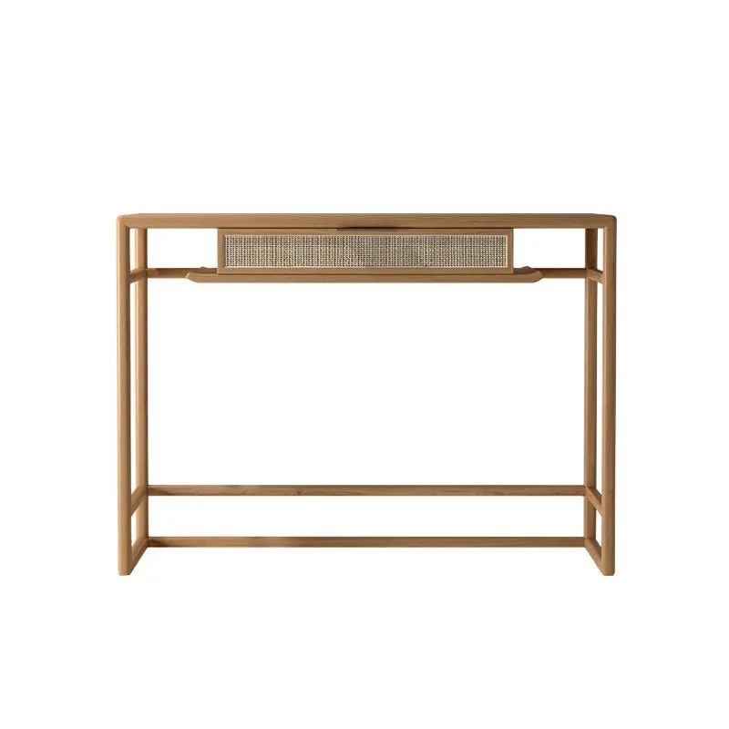 

New Chinese solid wood strip case entrance table zen