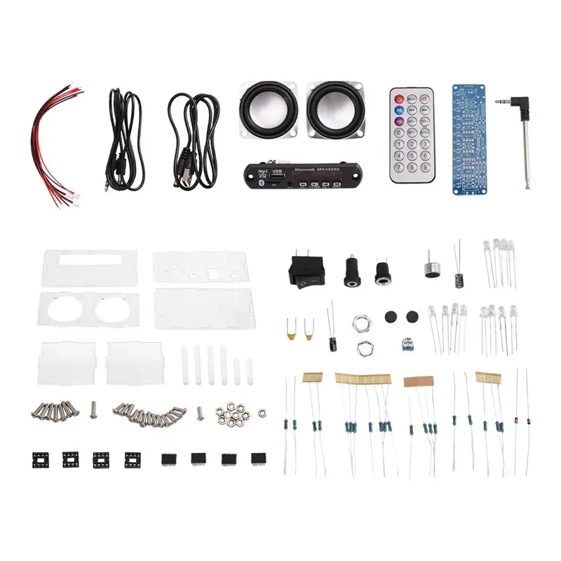 M09K DIY Bluetooth Speaker Kit FM Radio 87.5-108.0Mhz U Disk TF Card Support Soldering Practice Music Spectrometer Projects