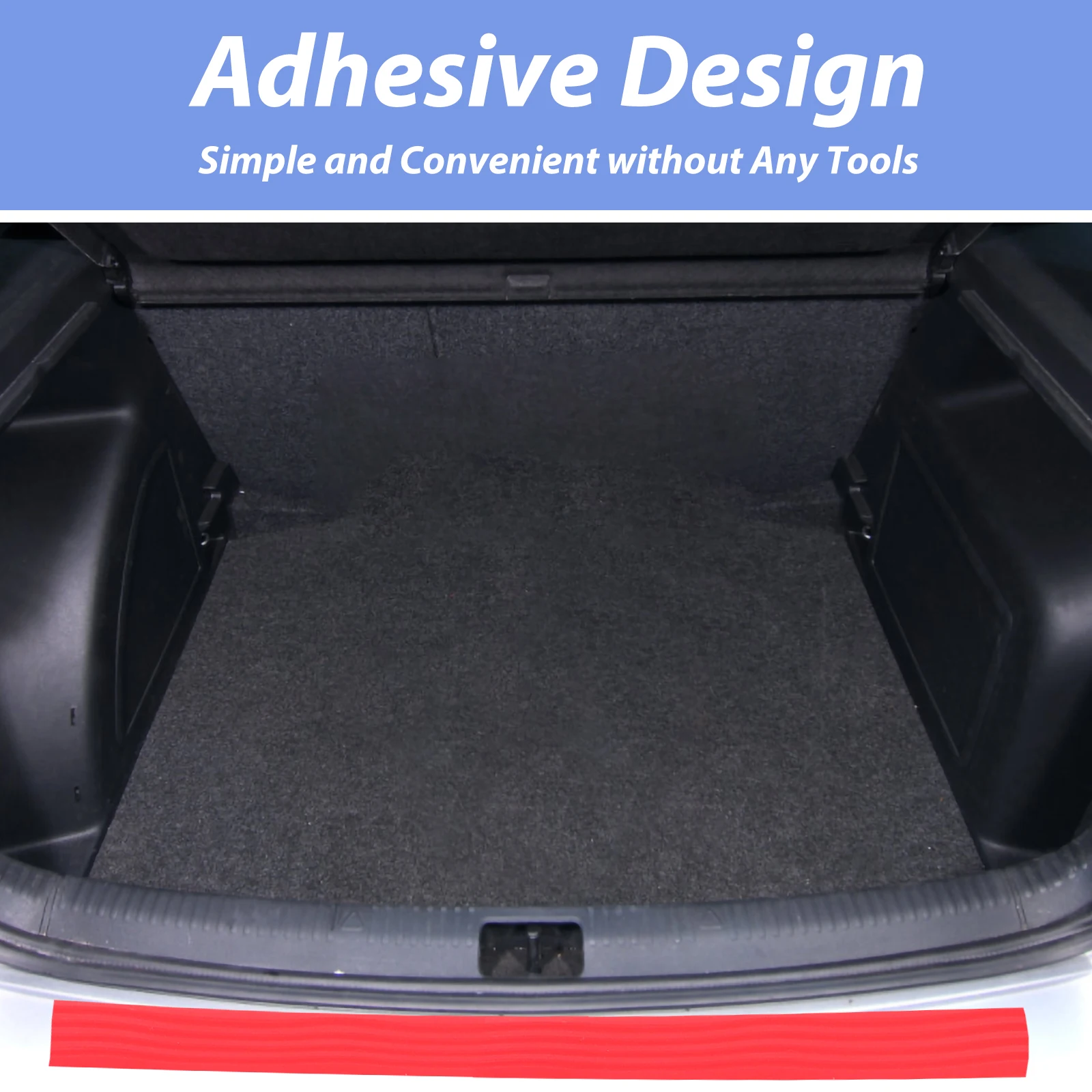 

2pcs Car Trunk Sill Guard Strip Durable Scratch-Proof Rear Bumper Protector Universal Adhesive Decorative Auto Accessories For