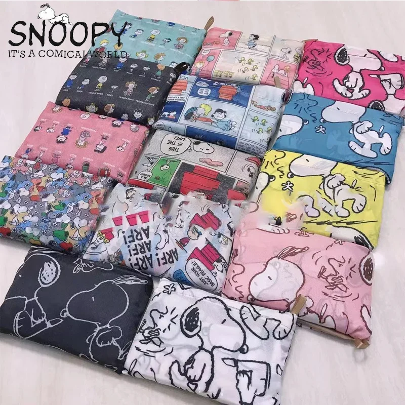 Snoopy Fashion Printing Foldable Eco-Friendly Shopping Bag Tote Pouch Handbags Convenient Large-capacity for Travel Grocery Bag