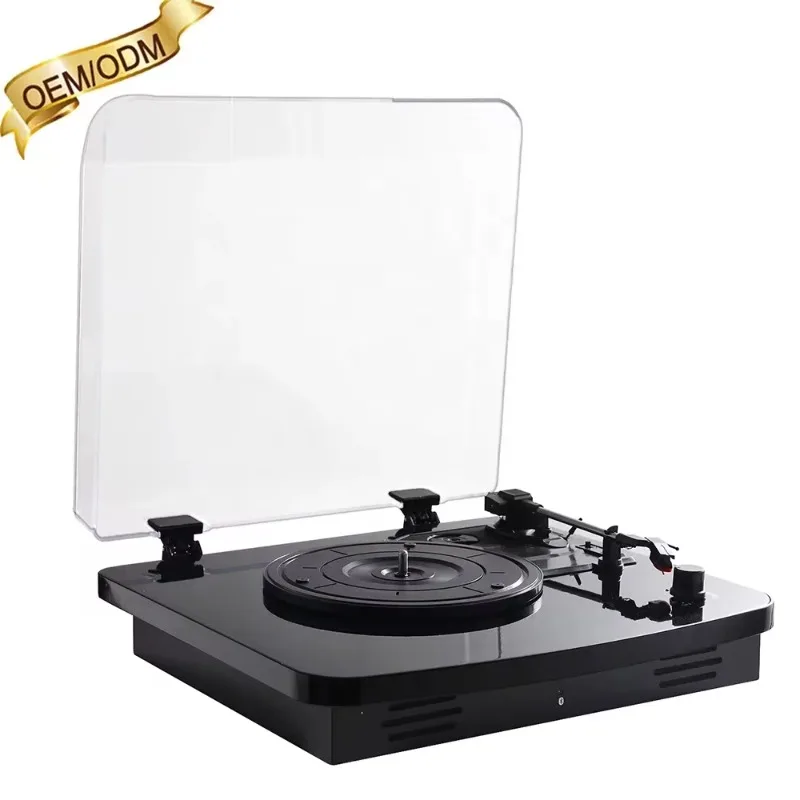 

Latest 2024 model speed with metal album vinyl record player hot selling High Quality Music System BT/USB SD play