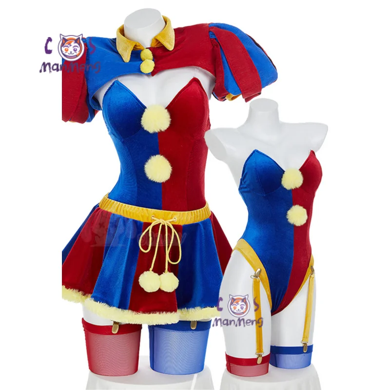 Anime increíble joker chica circo Digital Pomni Cosplay disfraz juego circo mono sombrero calcetines abrigo Halloween hombres mujeres traje