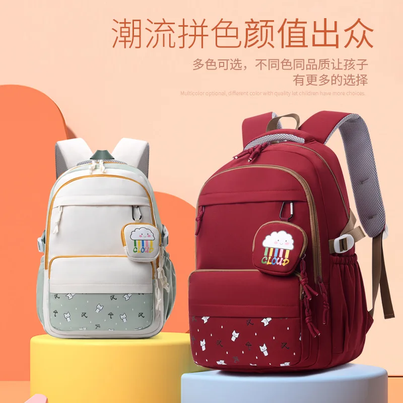 Lightweight Kids Backpack Ergonomic Double-Shoulder Backpack for Girls Grades 3-6,Primary School Bag for Students