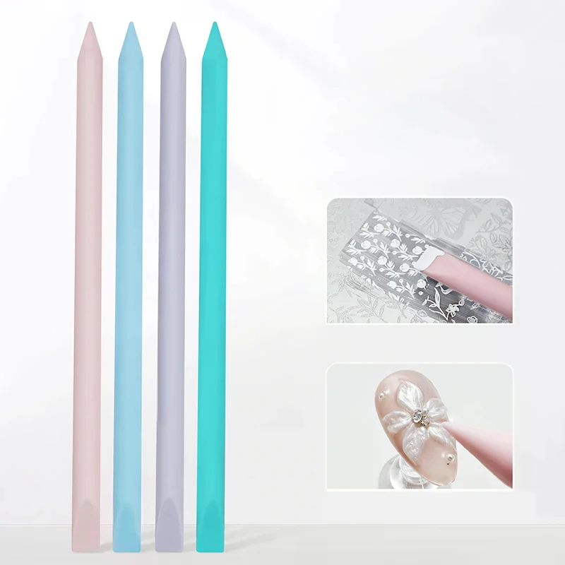 Dual-Head Silicone Stirring Rod Nail Sculpting Pen Multi-use Brush 3D Nail Art Gel Polish Color Mixing Stick Manicure Supplies