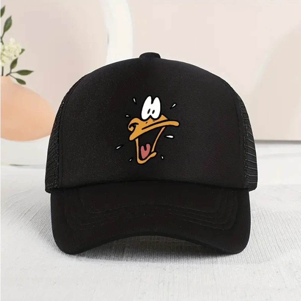 1pc  Sunshade Breathable Mesh Baseball Cap With Duck Mouth Design Pattern For Outdoor Sport