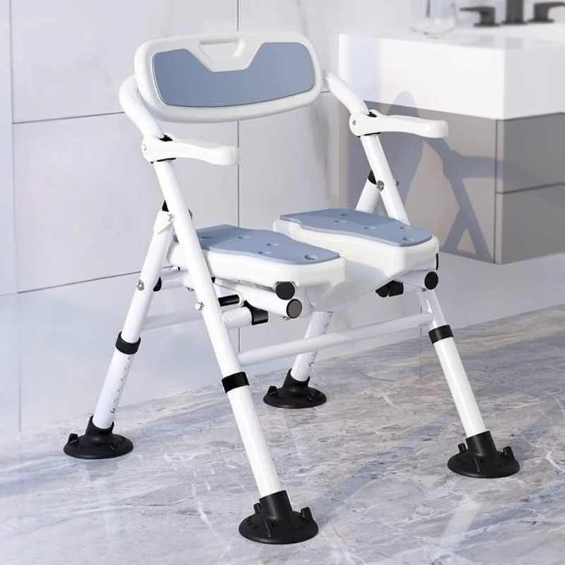 U-Shape Heavy Duty Bathroom Chairs Shower Chair with 6-Level Adjustable, Non-Slip Feet Shower Stool for Elderly, & Pregnant
