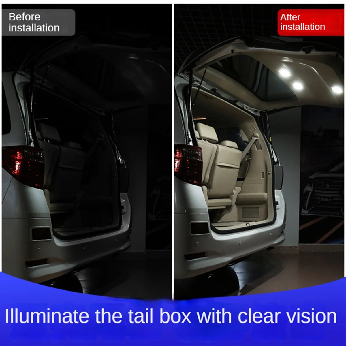 X59A_Car Traseiro Lâmpada Atmosfera Luz para Alphard Vellfire