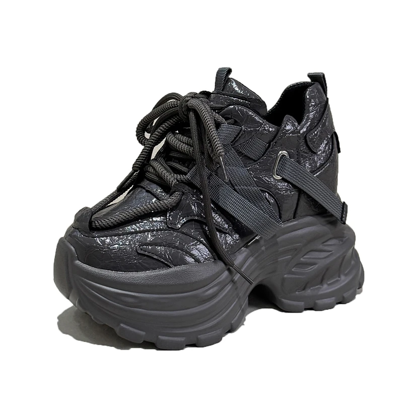 

2026 New Autumn Women High Platform Shoes Height Increasing Casual Shoes 9CM Thick Sole Trainers Breathable Shoes Women Sneakers