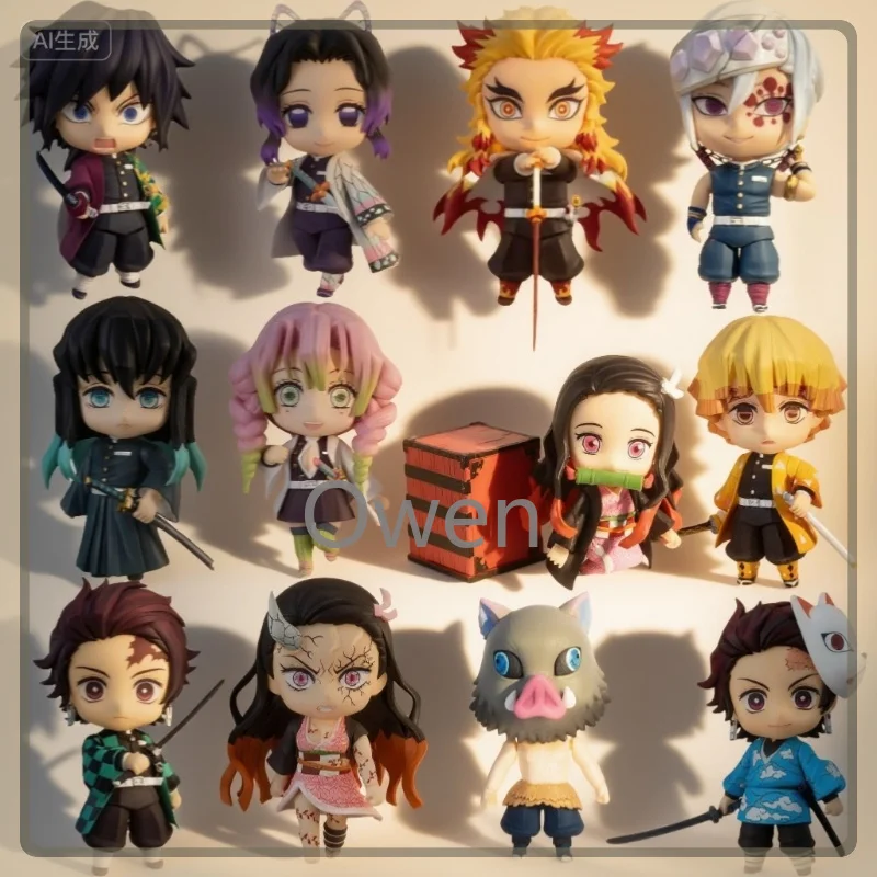 Figuras de Demon Slayer Kimetsu No Yaiba Estilo Nendoroid, Tanjiro, Nezuko, Zenitsu, Inosuke, Hashira y Más, Set de Juguetes Coleccionables de Anime en PVC